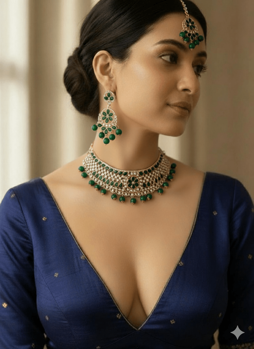 Necklace earing and maang tika js04 - TRSMALL