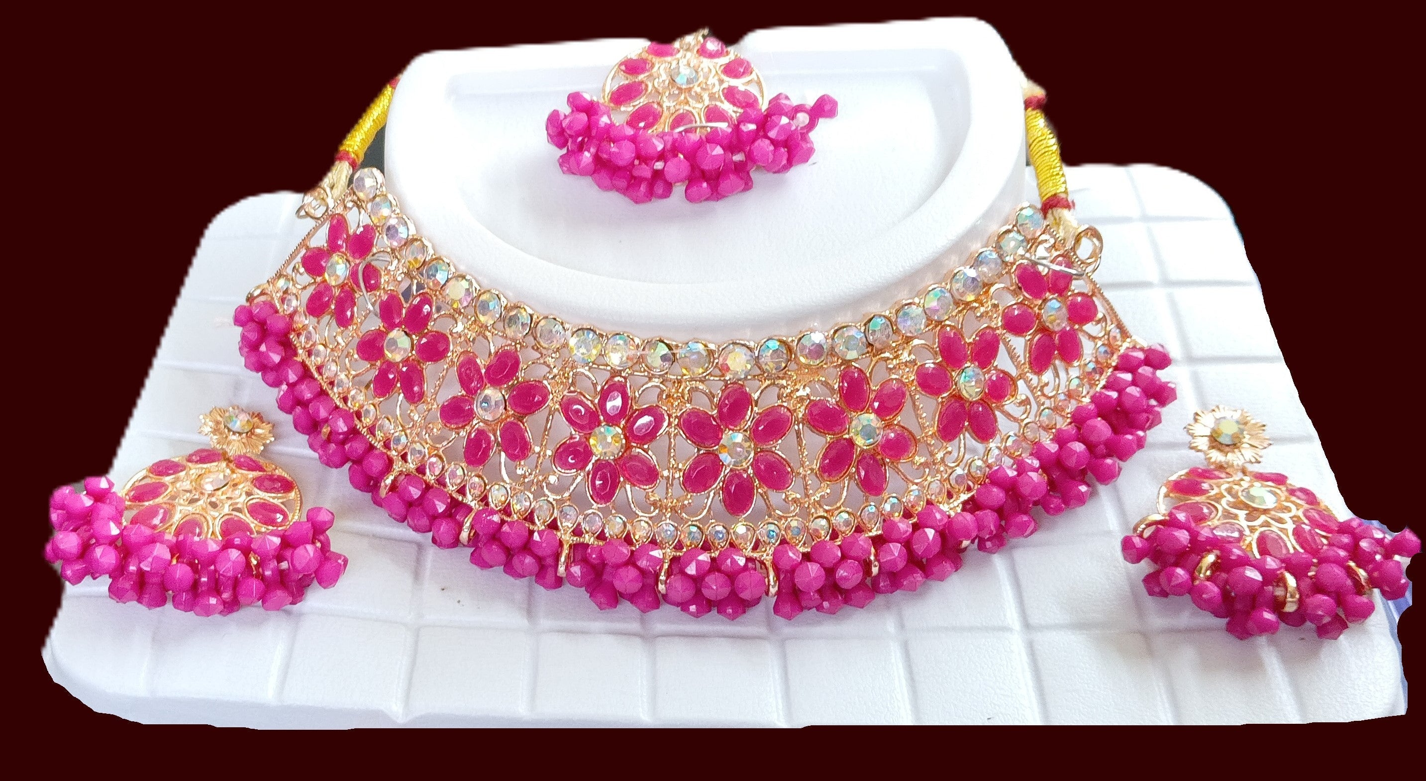 Necklace earing and maang tika js10 - TRSMALL